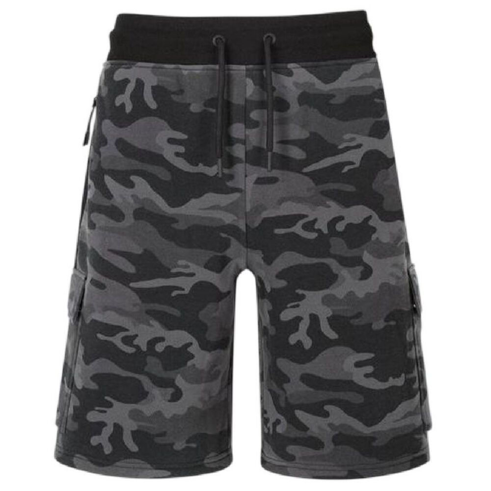 Everlast Mens Camouflage Cargo Shorts / Black Camo